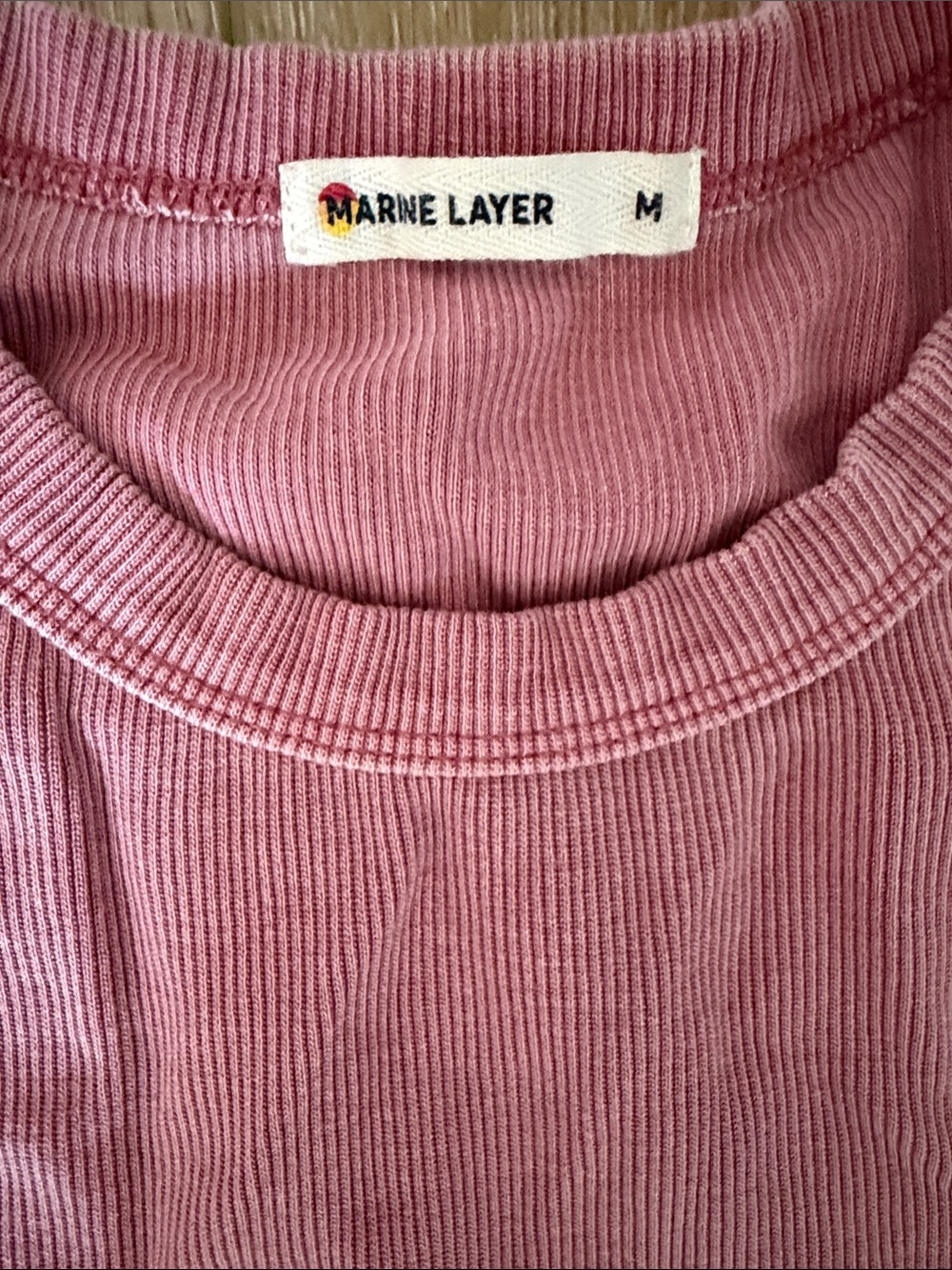 Marine Layer | Short Sleeve Tee | Dusty Rose | size M - Picture 2 of 5